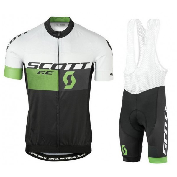 2016 Scott RC Grün Fahrradbekleidung Satz Fahrradtrikot Kurzarm Trikot und Kurz Trägerhose