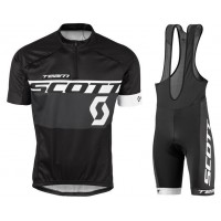 2016 Scott schwarz Weiß Fahrradbekleidung Satz Fahrradtrikot Kurzarm Trikot und Kurz Trägerhose