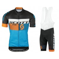 2016 Scott RC schwarz gelb blau Fahrradbekleidung Satz Fahrradtrikot Kurzarm Trikot und Kurz Trägerhose
