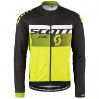 2016 Scott RC Schwarz-Weiß-Grün Fluo Radtrikot Langarm
