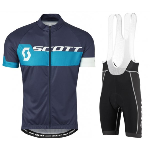 2016 SCOTT blau Fahrradbekleidung Satz Fahrradtrikot Kurzarm Trikot und Kurz Trägerhose