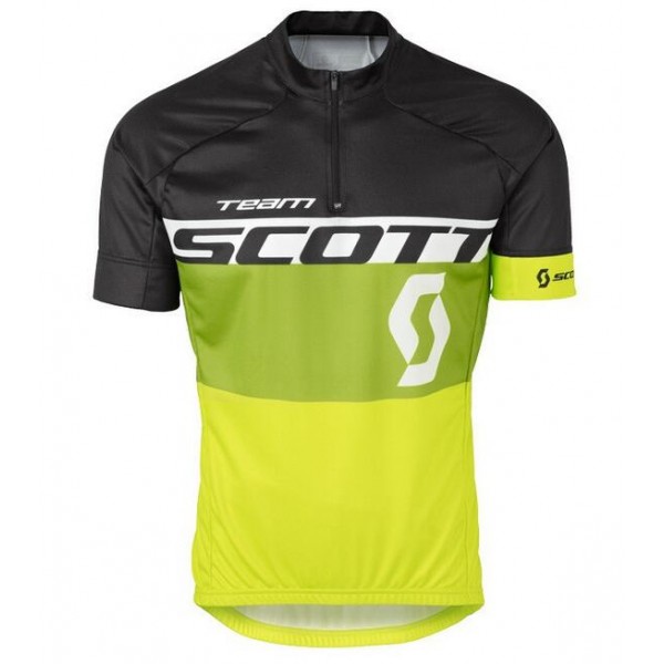 2016 Scott schwarz Grün gelb Radtrikot Kurzarm