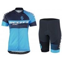 2016 Scott RC Pro schwarz blau Damens Radbekleidung Radtrikot Kurzarm und Fahrradhosen Kurz