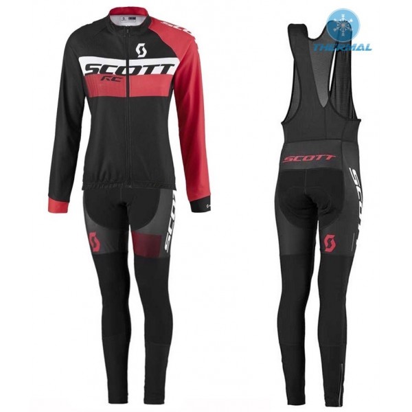 2016 Scott RC Schwarz-Rot Damen thermisch Fahrradbekleidung Satz Radtrikot Langarm+Lang Trägerhose 2016 Scott RC Schwarz-Rot Damen thermisch Fahrradbekleidung Satz Radtrikot Langarm+Lang Trägerhose