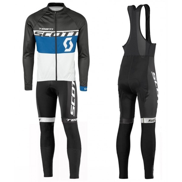 2016 Scott Team Schwarz-Blau-Weiß Fahrradbekleidung Satz Radtrikot Langarm+Lang Trägerhose 2016 Scott Team Schwarz-Blau-Weiß Fahrradbekleidung Satz Radtrikot Langarm+Lang Trägerhose