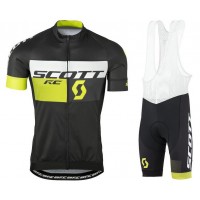 2016 Scott RC schwarz gelb Fahrradbekleidung Satz Fahrradtrikot Kurzarm Trikot und Kurz Trägerhose