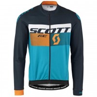 2016 Scott RC Schwarz-Gelb-Blau Radtrikot Langarm