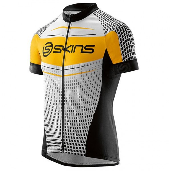 2016 Skins Promo Radtrikot Kurzarm schwarz Weiß gelb