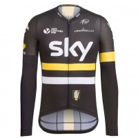 2016 Team Sky IV Schwarz-Gelb Radtrikot Langarm