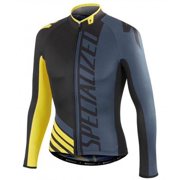 2016 Specialized Pro Team SZK Schwarz-Grau-Gelb Radtrikot Langarm 2016 Specialized Pro Team SZK Schwarz-Grau-Gelb Radtrikot Langarm