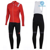 2016 Sportful JSW Rot thermisch Fahrradbekleidung Satz Radtrikot Langarm+Lang Trägerhose