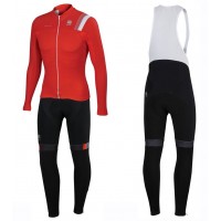 2016 Sportful JSW Rot Fahrradbekleidung Satz Radtrikot Langarm+Lang Trägerhose