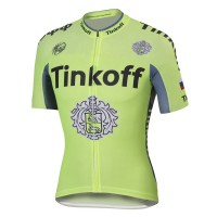 2016 Tinkoff Saxo Bank Fluo Light Green Radtrikot Kurzarm