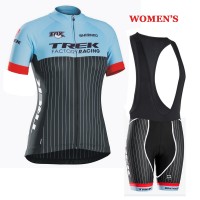 2016 Trek Damen Fahrradbekleidung Satz Fahrradtrikot Kurzarm Trikot und Kurz Trägerhose 02