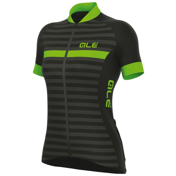2017 Damen Ale Excel Riviera Radtrikot Kurzarm Schwarz Grün