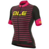 2017 Damen Ale R-EV1 Marina Radtrikot Kurzarm Schwarz Pink