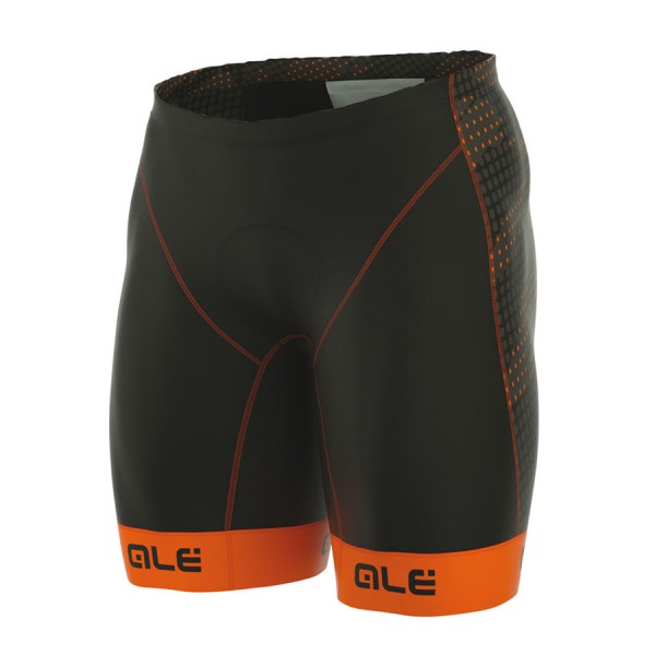 2017 Ale Triathlon Record Kurz Radhose Schwarz Orange Fluo