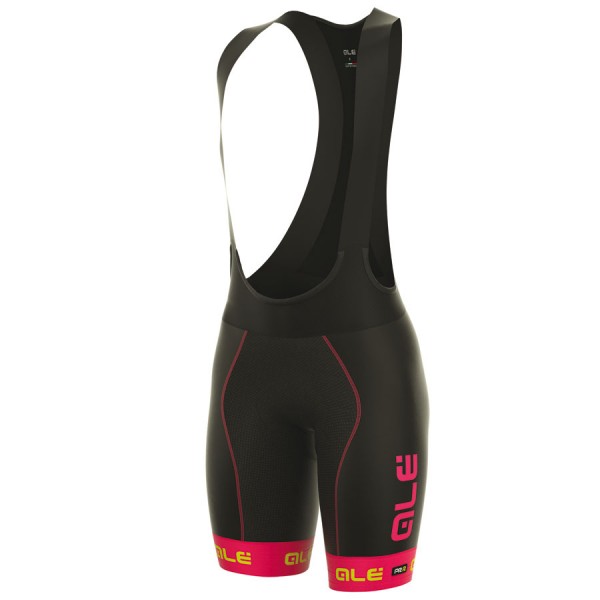 2017 Damen Ale PRR Bermuda Kurz Trägerhose Schwarz Pink Fluo