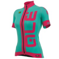 2017 Damen Ale PRR Arcobaleno Radtrikot Kurzarm Light Blau Pink