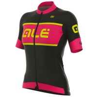 2017 Damen Ale R-EV1 Master Radtrikot Kurzarm Schwarz Pink