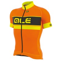 2017 Ale Graphics PRR Bermuda Radtrikot Kurzarm Orange Fluo
