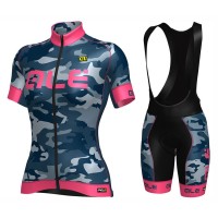 2017 Damen Ale Graphics PRR Camo Blau-Rose Fahrradbekleidung Satz Radtrikot Kurzarm+Kurz Trägerhose