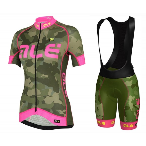 2017 Damen Ale Graphics PRR Camo Grün-Rose Fahrradbekleidung Satz Radtrikot Kurzarm+Kurz Trägerhose 2017 Damen Ale Graphics PRR Camo Grün-Rose Fahrradbekleidung Satz Radtrikot Kurzarm+Kurz Trägerhose