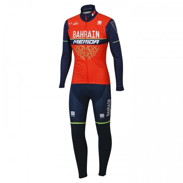 BAHRAIN-MERIDA Fahrradbekleidung Satz Radtrikot Langarm+Lang Radhose 2017