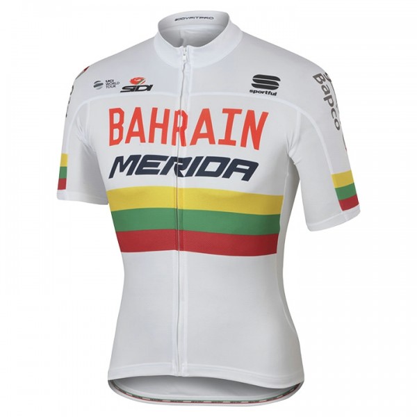 BAHRAIN-MERIDA lituanien champion Radtrikot Kurzarm 2017