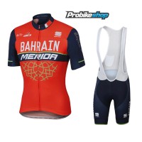 BAHRAIN-MERIDA Fahrradbekleidung Satz Radtrikot Kurzarm+Kurz Trägerhose 2017