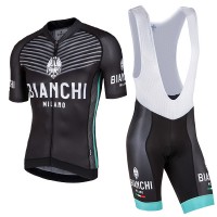 Bianchi Milano 2017 Fahrradbekleidung Satz Radtrikot Kurzarm+Kurz Trägerhose A5