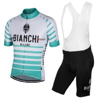 Bianchi Milano 2017 Fahrradbekleidung Satz Radtrikot Kurzarm+Kurz Trägerhose A8