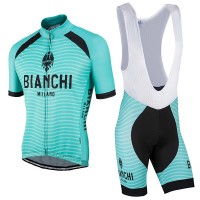Bianchi Milano 2017 Fahrradbekleidung Satz Radtrikot Kurzarm+Kurz Trägerhose A1