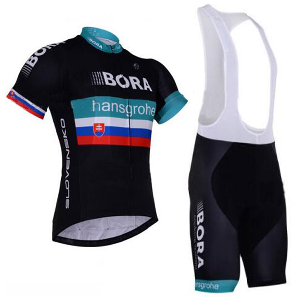 2017 BORA Hansgrohe SLOVAKIA Fahrradbekleidung Satz Radtrikot Kurzarm+Kurz Trägerhose