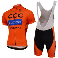 2017 CCC Sprandi Team Fahrradbekleidung Satz Radtrikot Kurzarm+Kurz Trägerhose