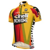 Pro 2017 Cinelli Chrome Gelb Radtrikot Kurzarm
