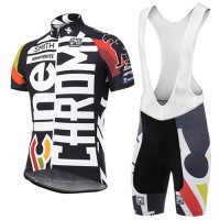 Pro 2017 Cinelli Chrome Schwarz Fahrradbekleidung Satz Radtrikot Kurzarm+Kurz Trägerhose