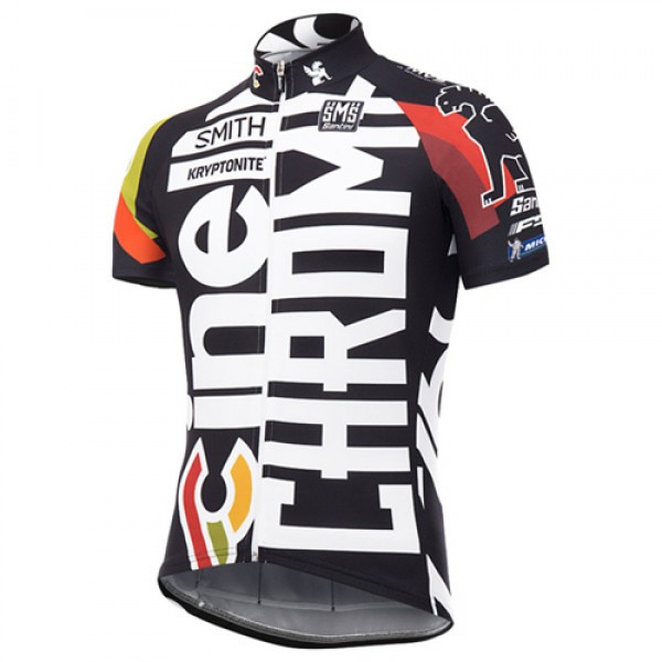 Pro 2017 Cinelli Chrome Schwarz Radtrikot Kurzarm