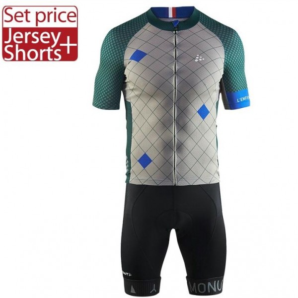 CRAFT MONUMENTS Lenfer Du Nord 2017 Fahrradbekleidung Satz Radtrikot Kurzarm+Kurz Radhose