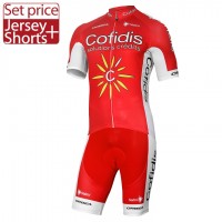 2017 Cofidis Fahrradbekleidung Satz Radtrikot Kurzarm+Kurz Radhose
