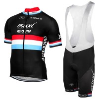 ETIXX-QUICK STEP 2017 Schwarz Fahrradbekleidung Satz Radtrikot Kurzarm+Kurz Trägerhose