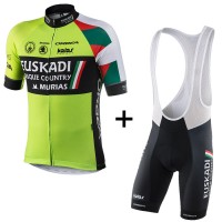 2017 Euskadi Fahrradbekleidung Satz Radtrikot Kurzarm+Kurz Trägerhose
