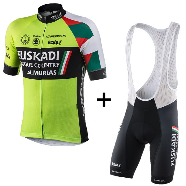 2017 Euskadi Fahrradbekleidung Satz Radtrikot Kurzarm+Kurz Trägerhose