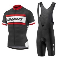 2017 Giant Rot Schwarz Fahrradbekleidung Satz Radtrikot Kurzarm+Kurz Trägerhose