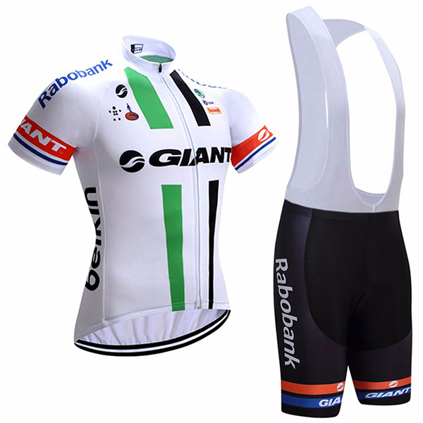 2017 Giant Fahrradbekleidung Satz Radtrikot Kurzarm+Kurz Trägerhose Weiß