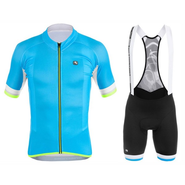 2017 Giordana Silber Line Blau Fahrradbekleidung Satz Radtrikot Kurzarm+Kurz Trägerhose
