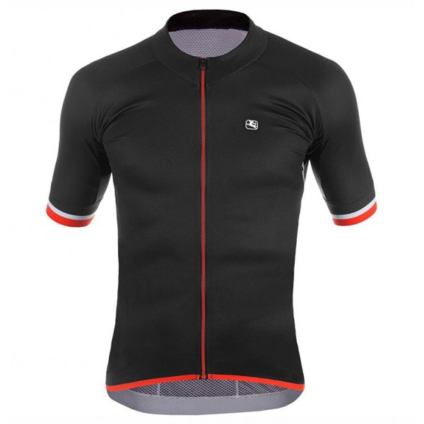 2017 Giordana Silber Line Schwarz-Rot Radtrikot Kurzarm