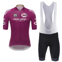 Giro d'Italia 2017 Cyclamen Fahrradbekleidung Satz Radtrikot Kurzarm+Kurz Trägerhose