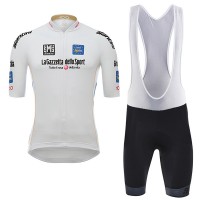 Giro d'Italia 2017 Weiß Fahrradbekleidung Satz Radtrikot Kurzarm+Kurz Trägerhose