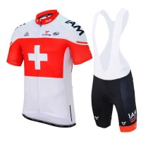 IAM 2017 Swiss Champion Fahrradbekleidung Satz Radtrikot Kurzarm+Kurz Trägerhose